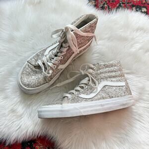 Hi-Top Glitter Vans Sneakers, Women's Size 6.5